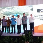 Gubernur Kepri Nurdin Basirun menghadiri ground breaking Bintan Offshore Marine Centre (BOMC) di kawasan Industri, Lobam, Selasa (8/5).