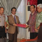 Pimpinan Lembaga Gereja Aras Nasional Provinsi Kepri sampaikan sikap belasungkawa korban bom di hadapan Kapolda Kepri dan Ketua DPRD Kepri
