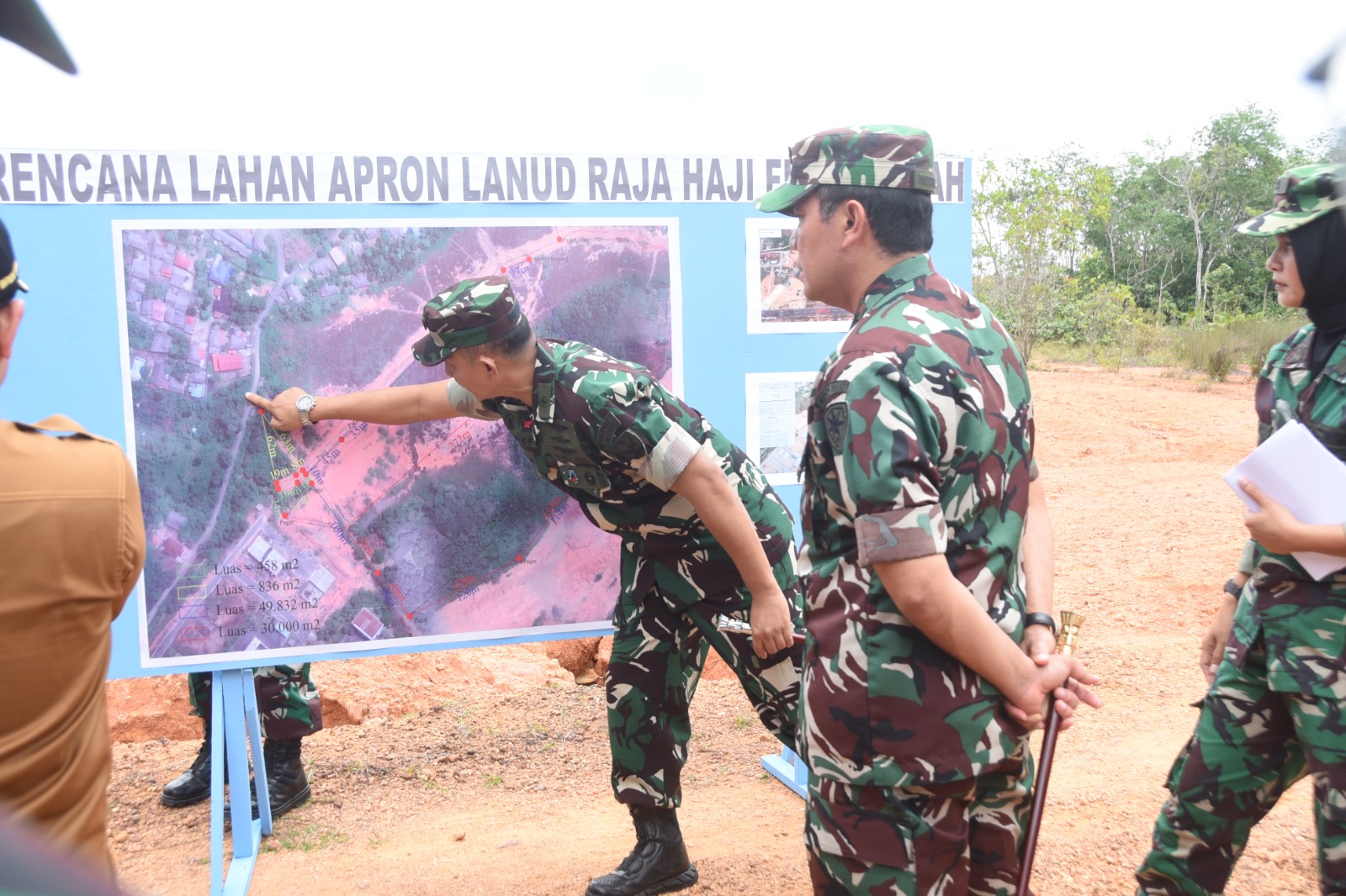 Pangkoopsud I Marsda TNI Bambang Gunarto Tinjau Rencana Pembangunan Sarpras Lanud RHF